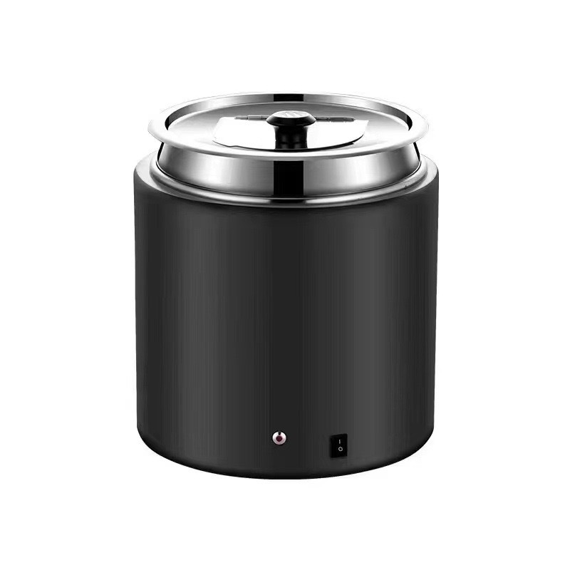 Black  10-Liter Stainless Steel Electric Soup Pot