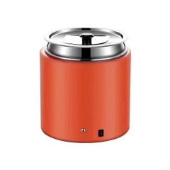 Orange 10-Liter Stainless Steel Electric Soup Pot