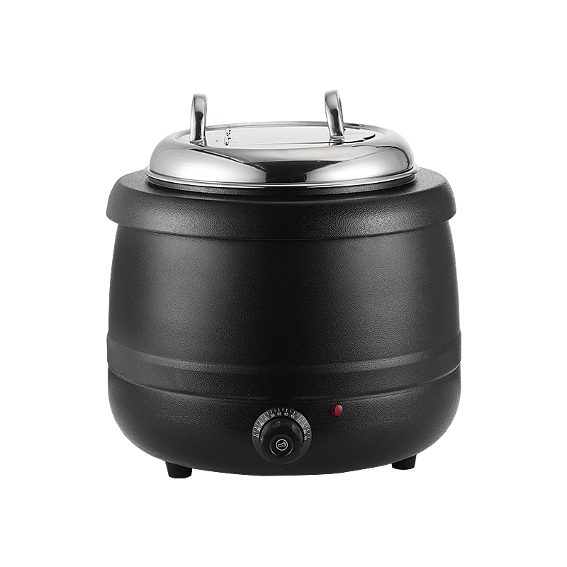 13-Liter Drum-Shaped Black Iron Shell Soup Warmer