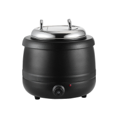 13-Liter Drum-Shaped Black Iron Shell Soup Warmer