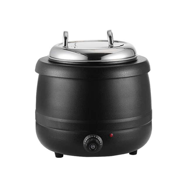 13-Liter Drum-Shaped Black Iron Shell Soup Warmer