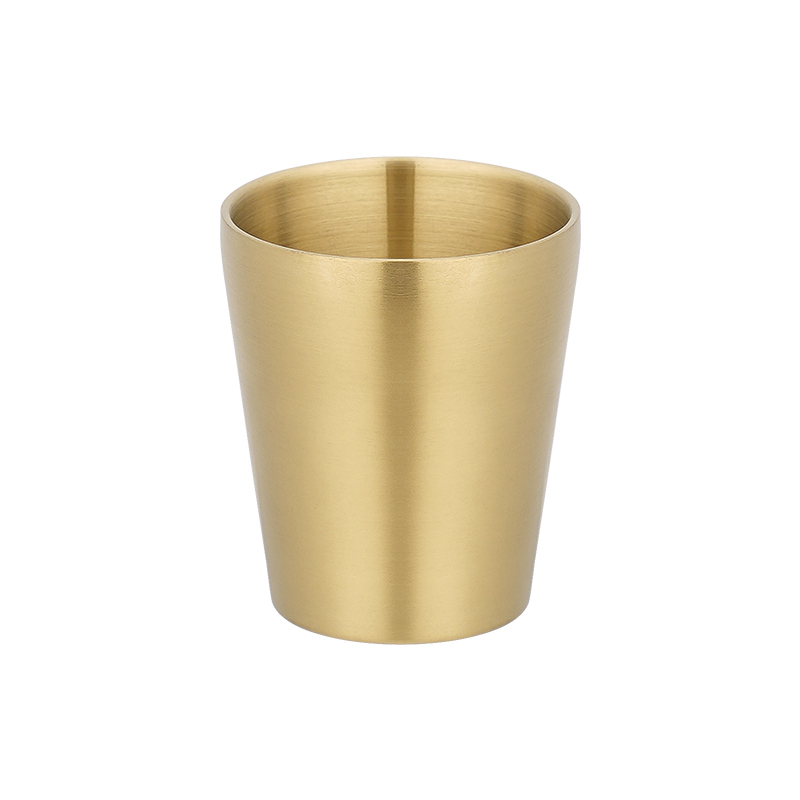 Gold  304 Stainless Steel Double-Walled Straight Cup
