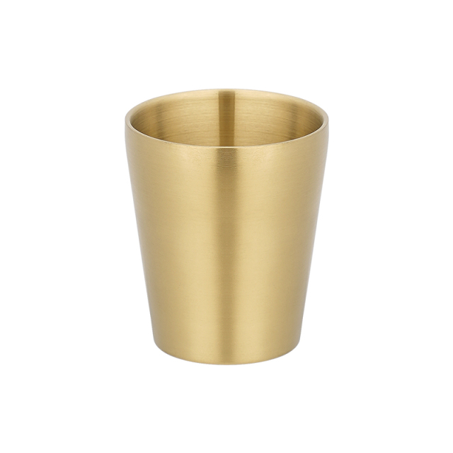 Gold  304 Stainless Steel Double-Walled Straight Cup