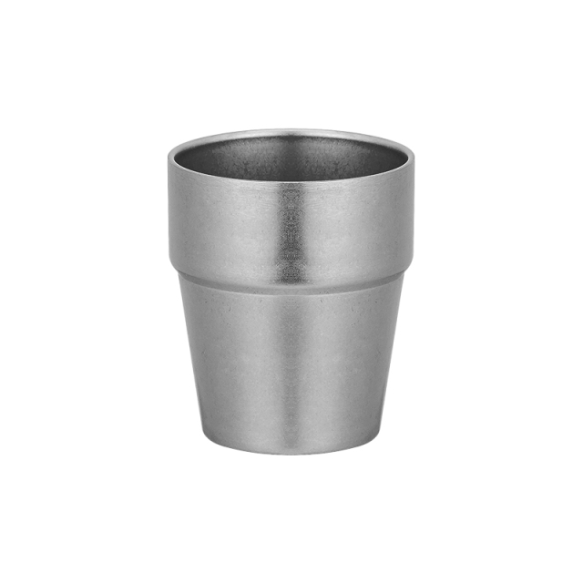 Retro 304 Stainless Steel Double-Layer Step Cup
