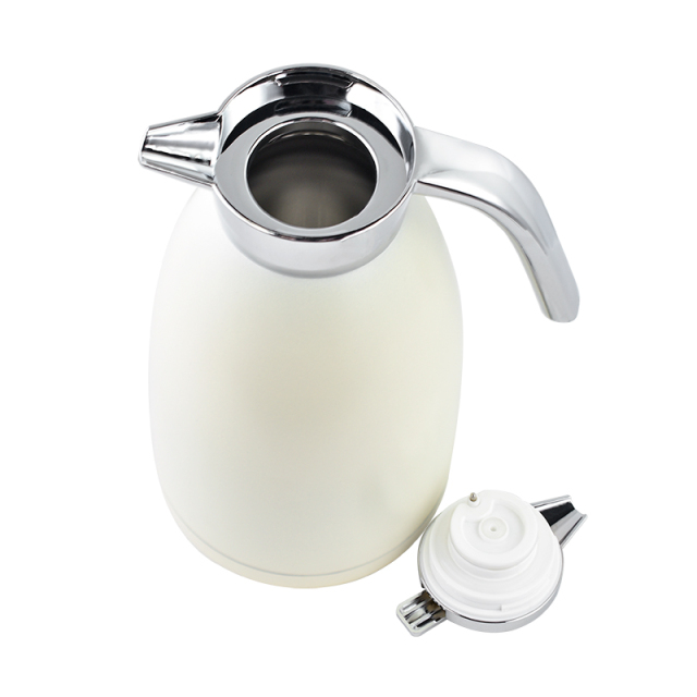 White Vacuum Kettle with Temperature Display Lid