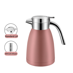 Pink Vacuum kettle with built-in tea strainer lid