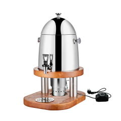 19L Hot and Cold PC Beverage Dispenser with Wooden Base, Commercial Buffet Drink Server | Factory Wholesale & OEM Available