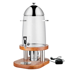 12L Hot and Cold PC Beverage Dispenser with Wooden Base, Commercial Buffet Drink Server | Factory Wholesale & OEM Available