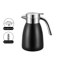 Black  Vacuum kettle with built-in tea strainer lid