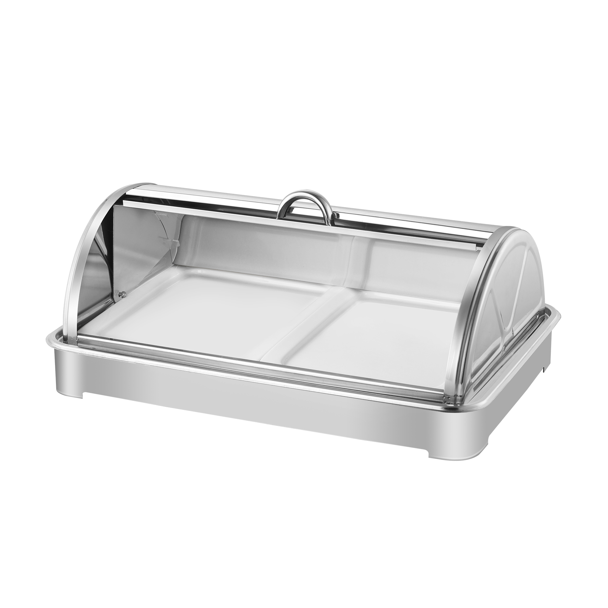 All-steel low-foot shallow tray with full cover for dim sum