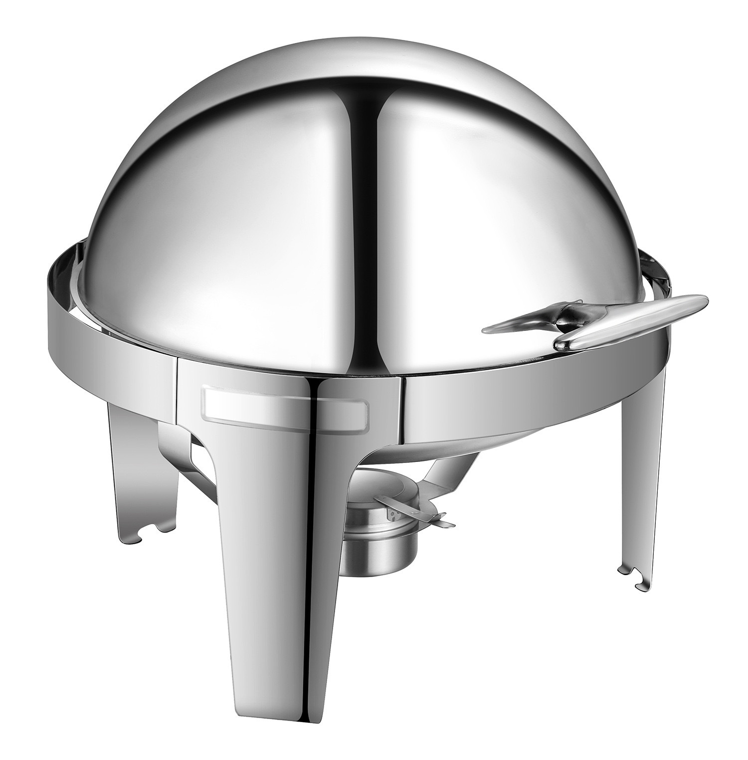 6L Model A  Silver round flip-top  chafing dish