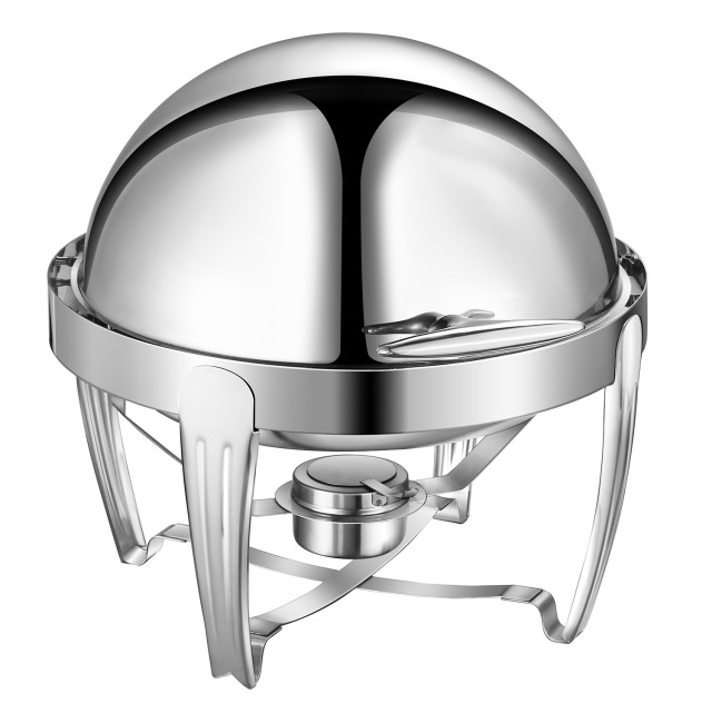 6L Model B Silver round Flip-top Chafing Dish
