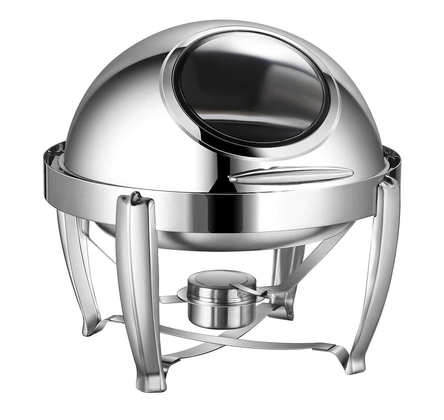 6L Model C Silver round visible lid Chafing Dish