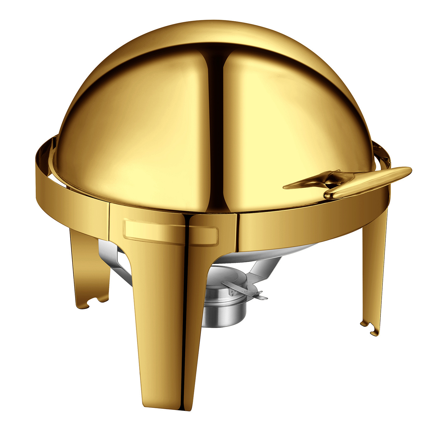 6L  Model A  Gold  round flip-top  chafing dish