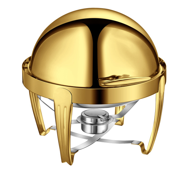 6L Model B Gold round Flip-top Chafing Dish