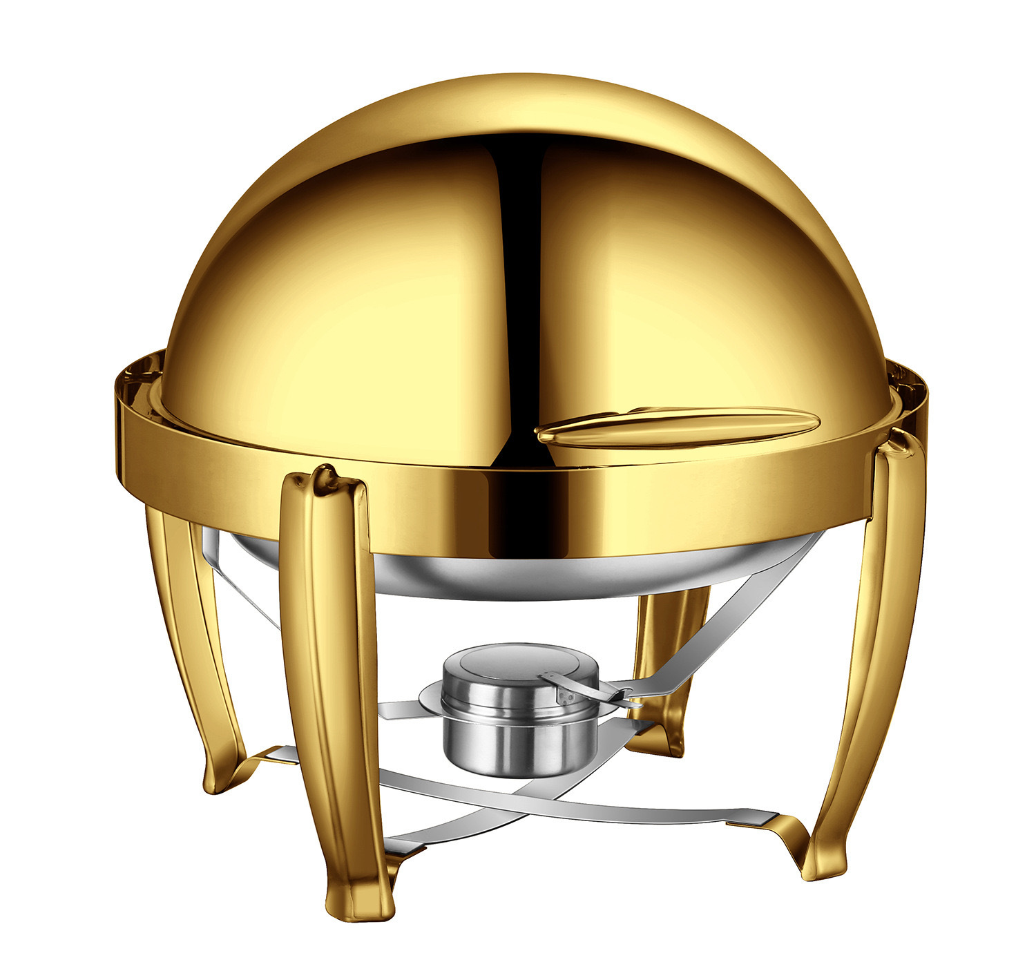 6L Model C Gold  round Flip-top Chafing Dish