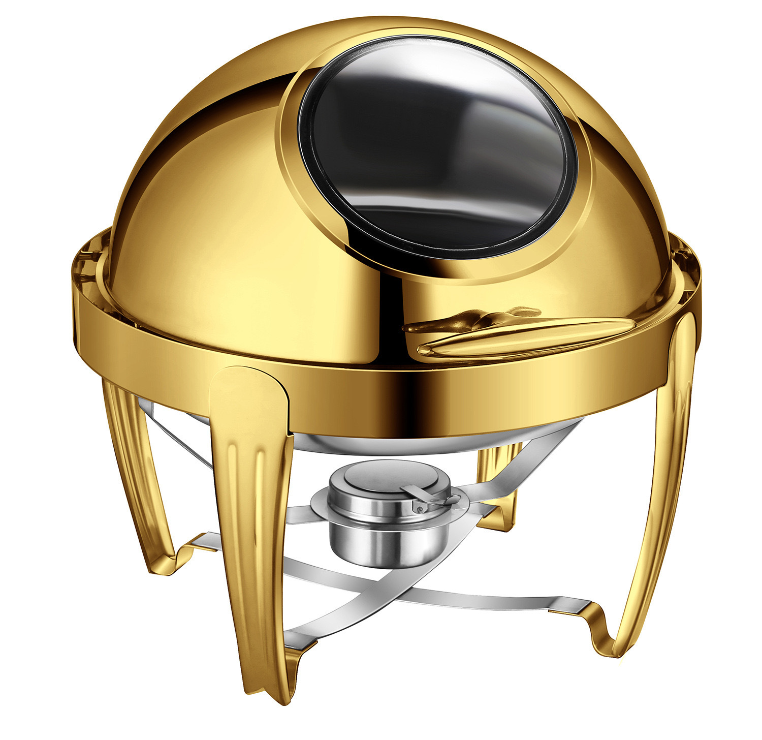 6L Model B  Gold  round visible lid  chafing dish