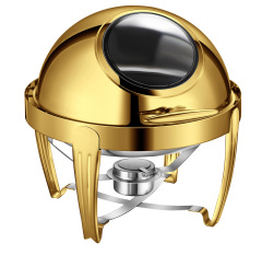 6L Model B  Gold  round visible lid  chafing dish