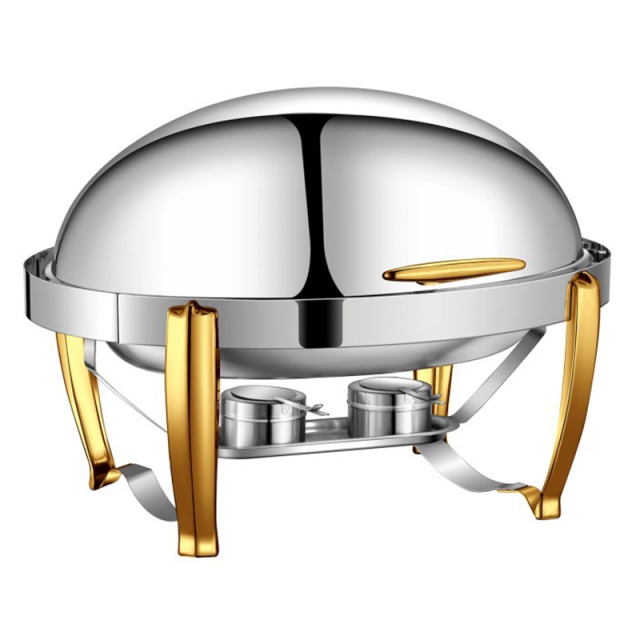 9L Model C Semi-gilded  oval flip-top Chafing dish