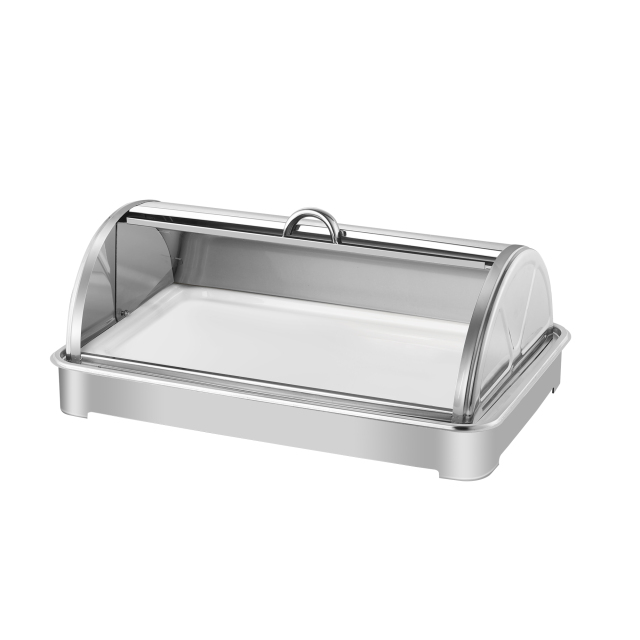All-steel low-foot shallow tray with full cover for dim sum