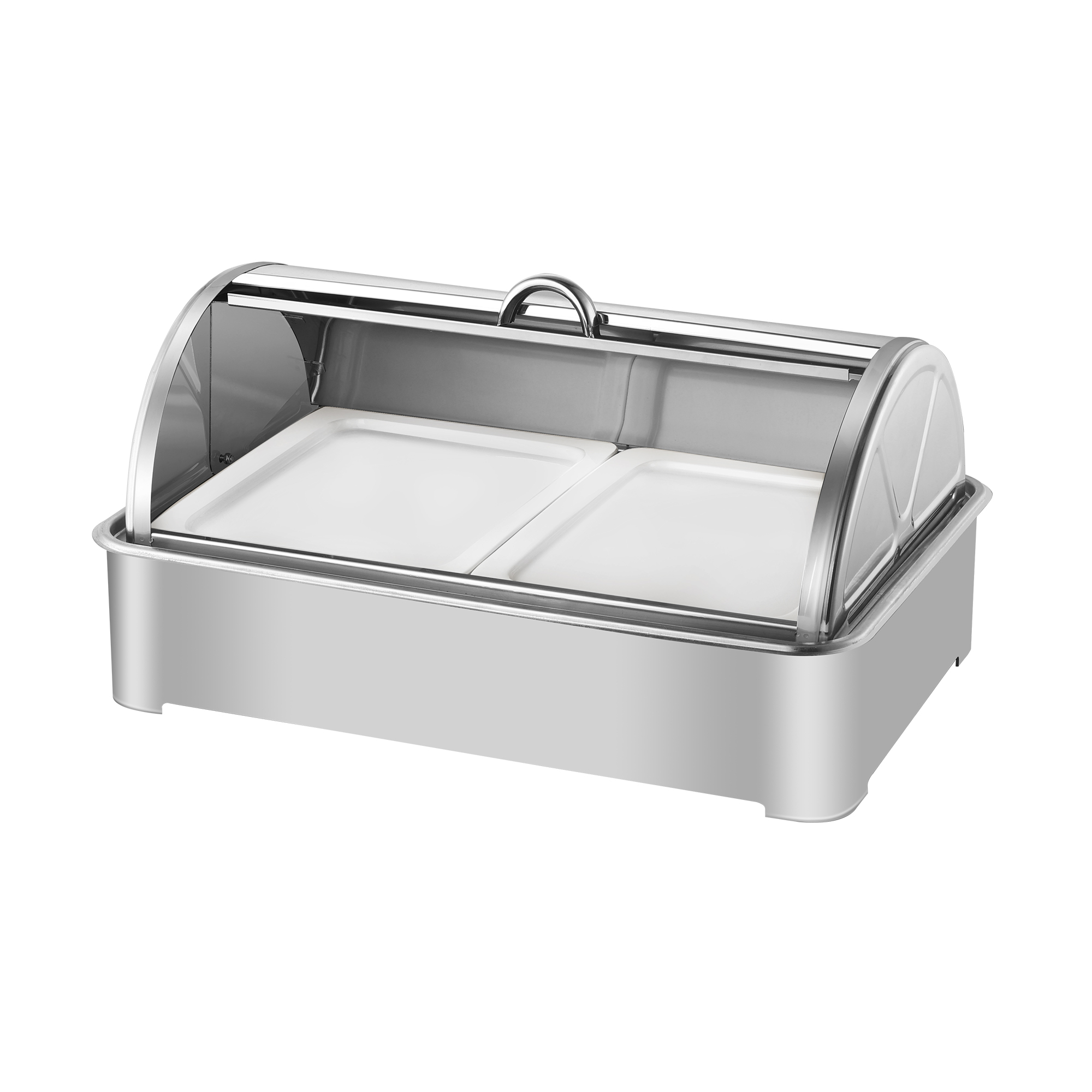 All-steel hight-foot shallow tray with full cover for dim sum