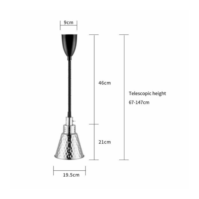 195mm  Hammered Food Warmer Pendant Light