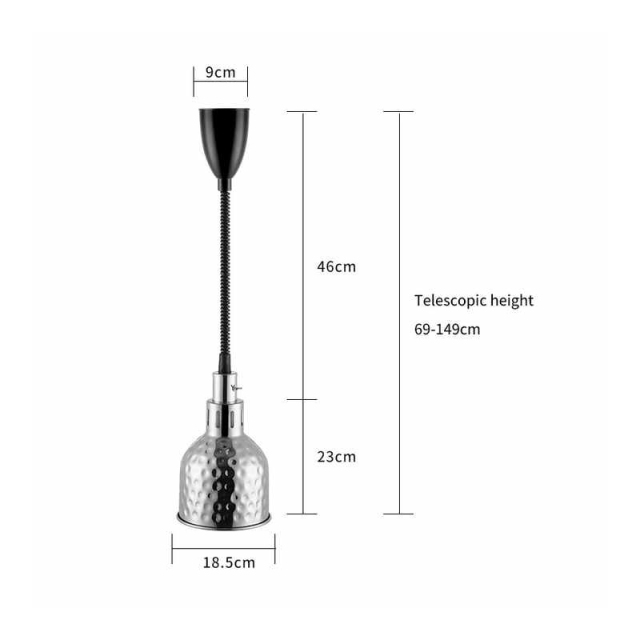 185mm   Hammered Food Warmer Pendant Light