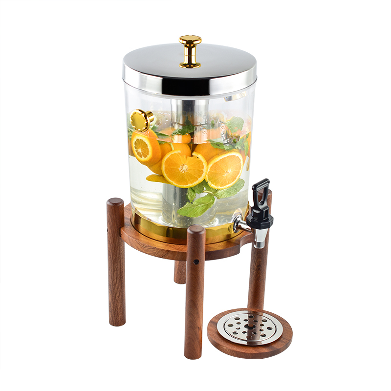 8L Large Capacity Wooden Base Juice Dispenser