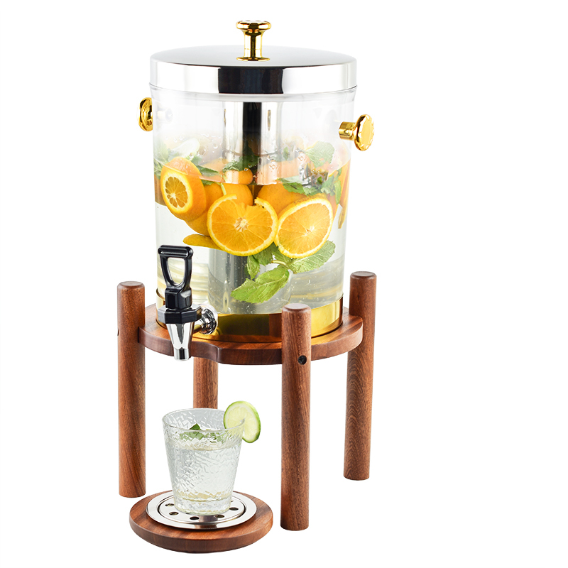 8L Large Capacity Wooden Base Juice Dispenser