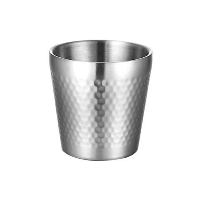 Double-layered Hammered Stainless Steel Cup