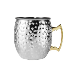 Single-layer Hammered Stainless Steel Beer Mug