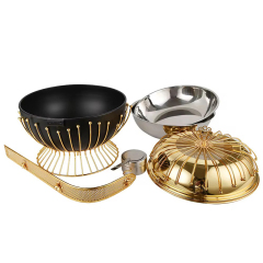 Stainless Steel Black Gold Mixed Color Hanging  Thermal Food Plate