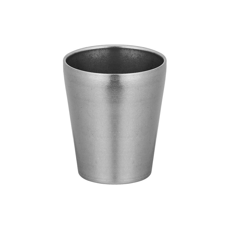 Retro 304 Stainless Steel Double-Walled Straight Cup