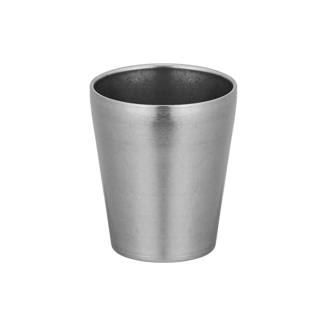 Retro 304 Stainless Steel Double-Walled Straight Cup