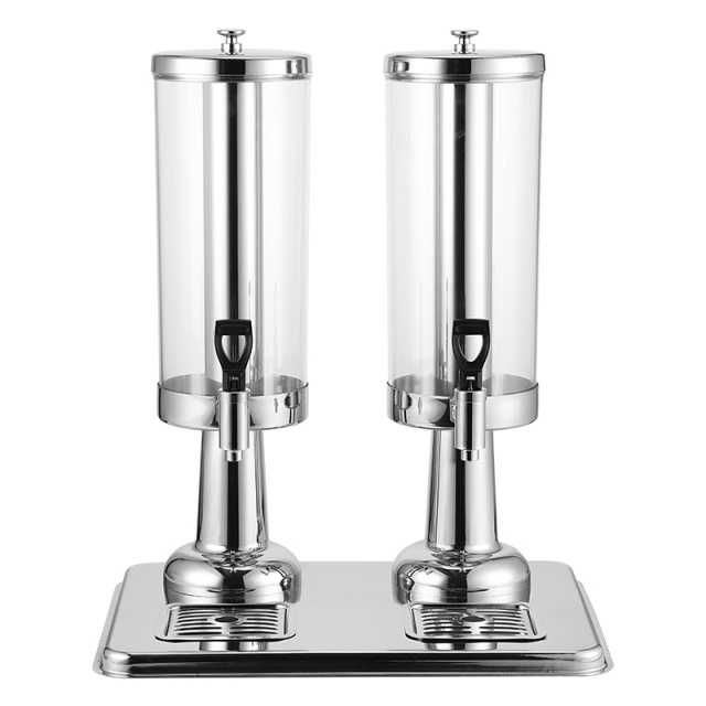 6L Juice Dispenser  Double Outlet Stainless Steel Drink Dispenser