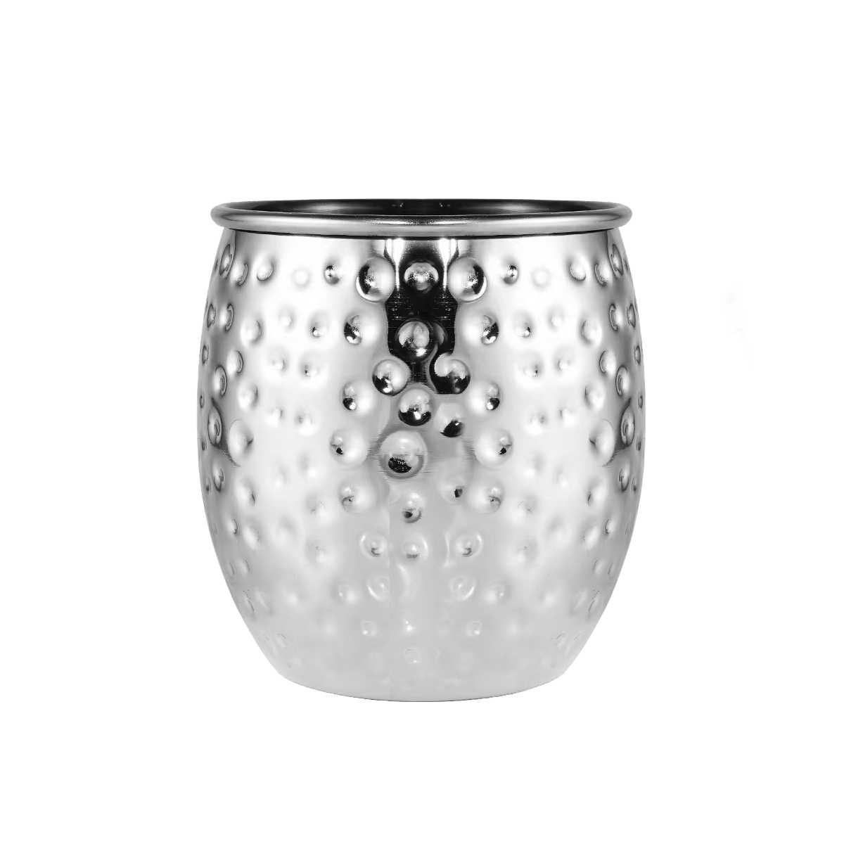 Single-layer Hammered Stainless Steel Beer Mug  without handle