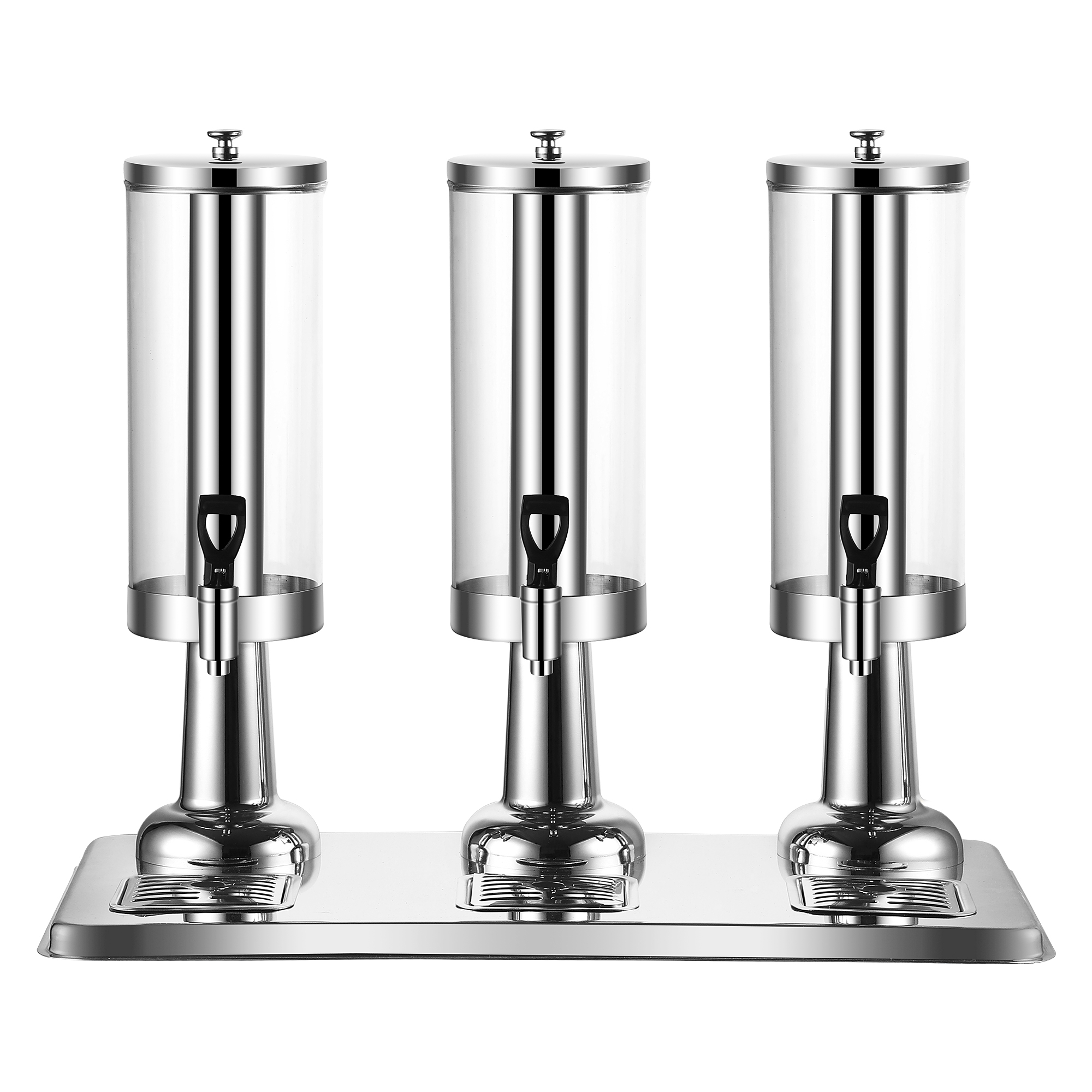 9-Liter Juice Dispenser with Three Outlets, Stainless Steel Beverage Dispenser