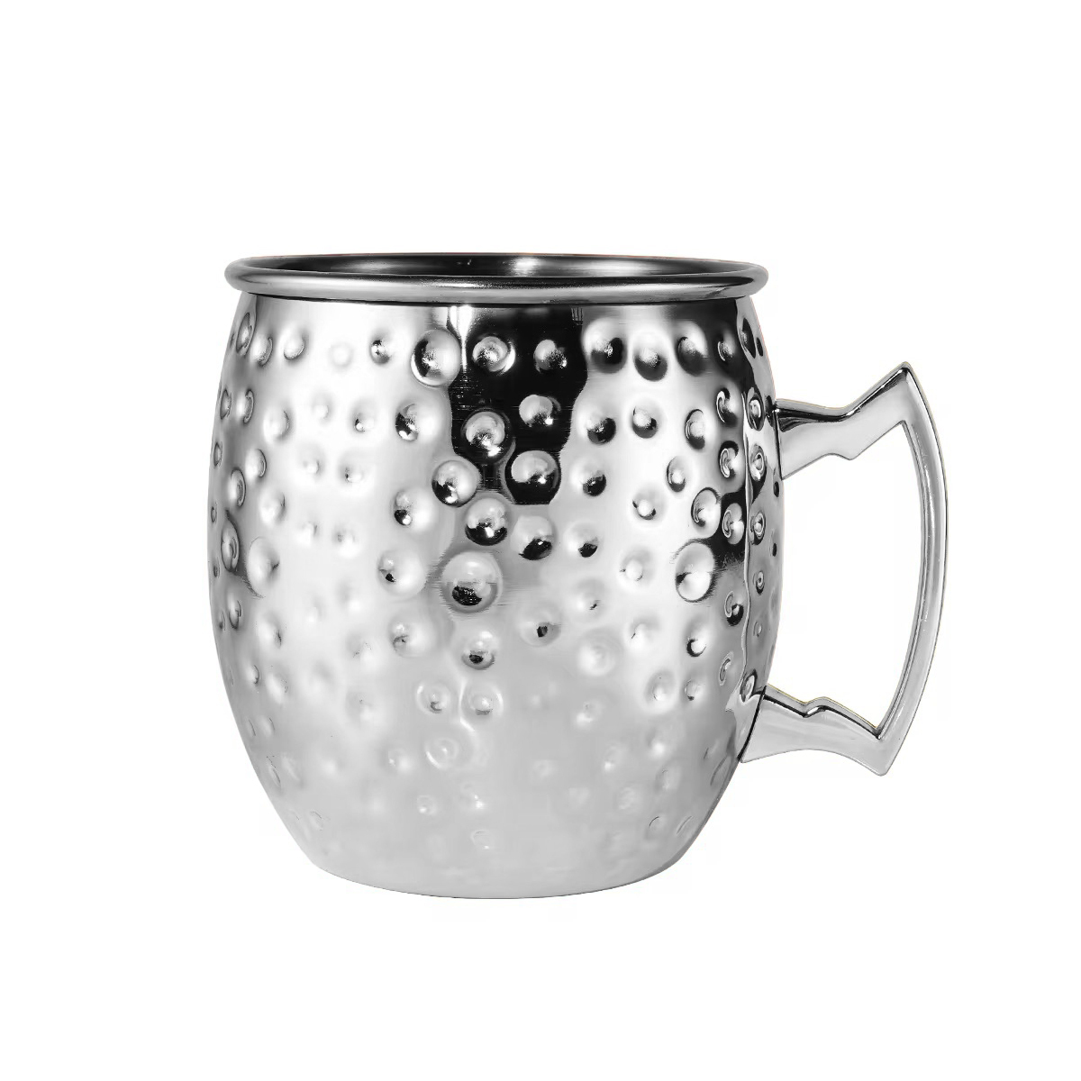 Single-layer Hammered Stainless Steel Beer Mug