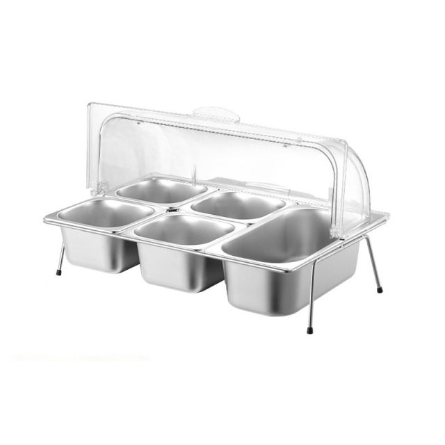 GN 1/6*4 + 1/3*1 PAN with bracket and PC flip cover