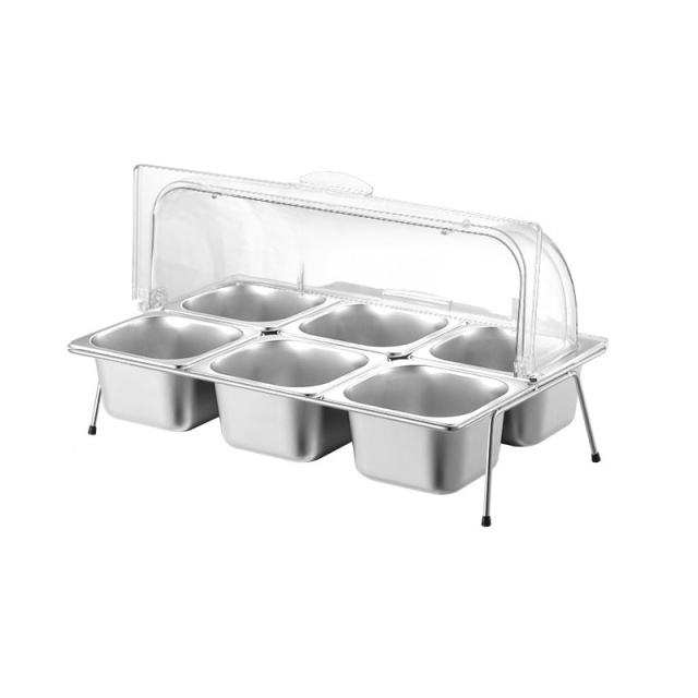 GN 1/ 9*6+ 1/6*2 PAN with bracket and PC flip cover