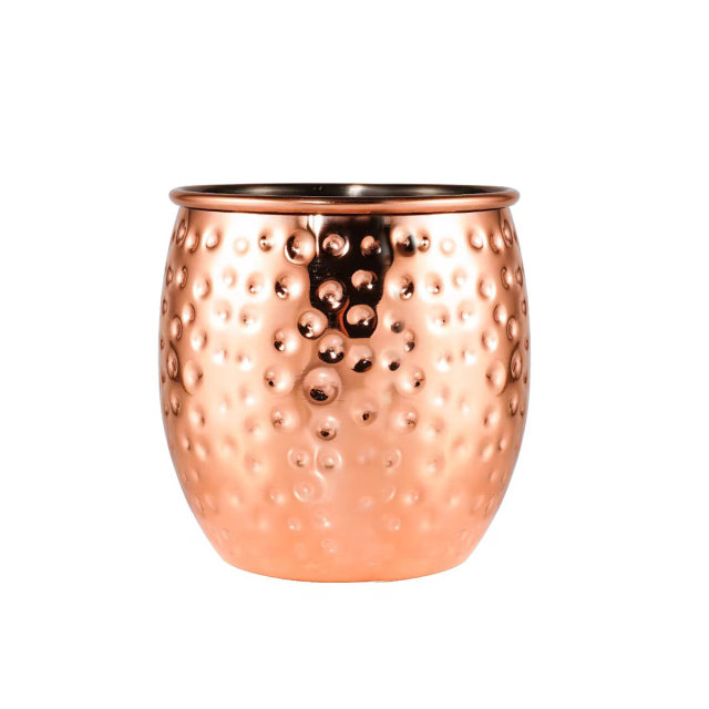 Single-layer Hammered Stainless Steel Beer Mug  without handle