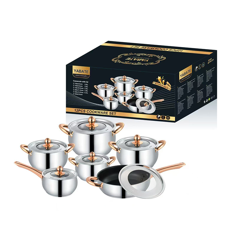 6pcs Heavy-duty Stainless Steel Milk Pan and Frying Pan Set with Lids