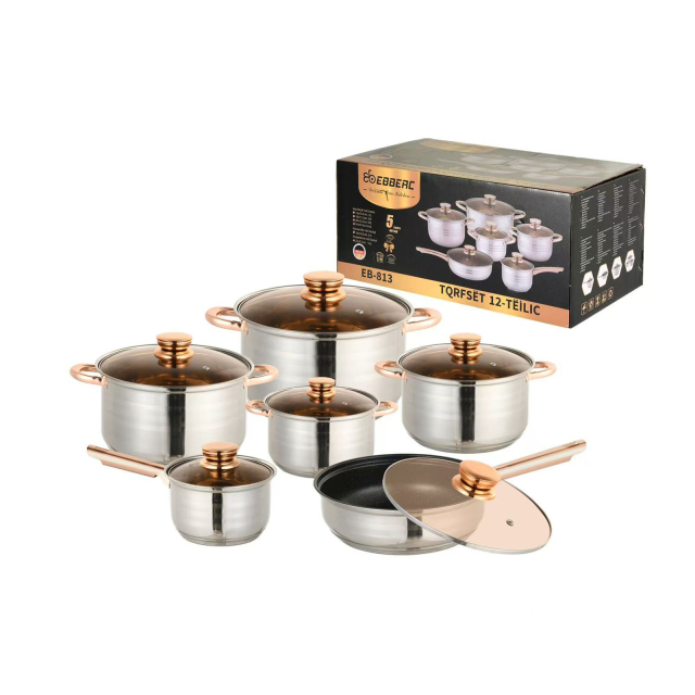 6-piece Stainless Steel Soup Pot Set