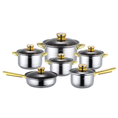 6-piece stainless steel gold non-stick cookware set