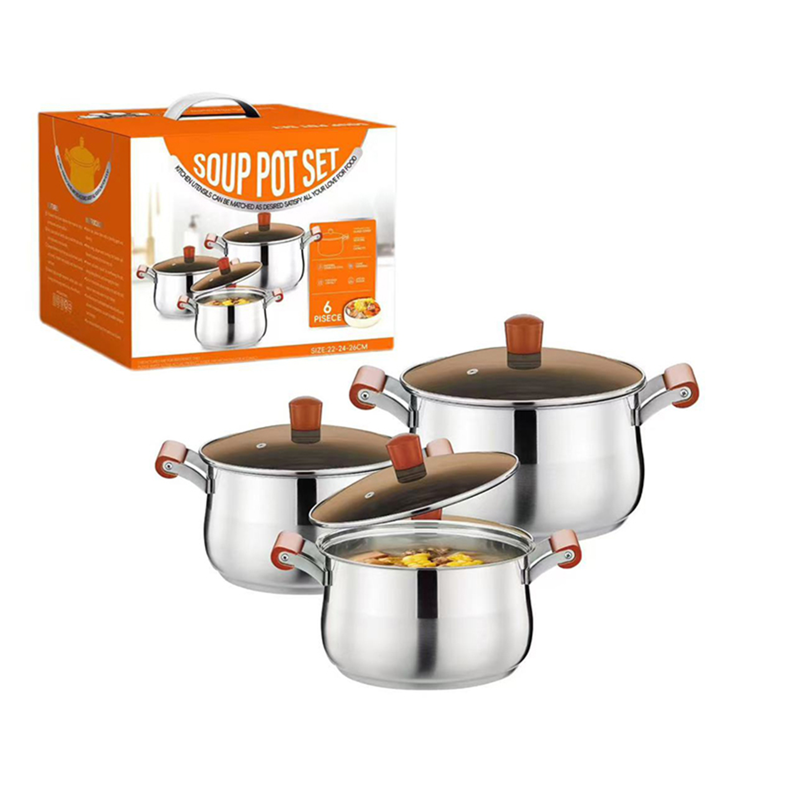 Beech style cookware 3pcs set