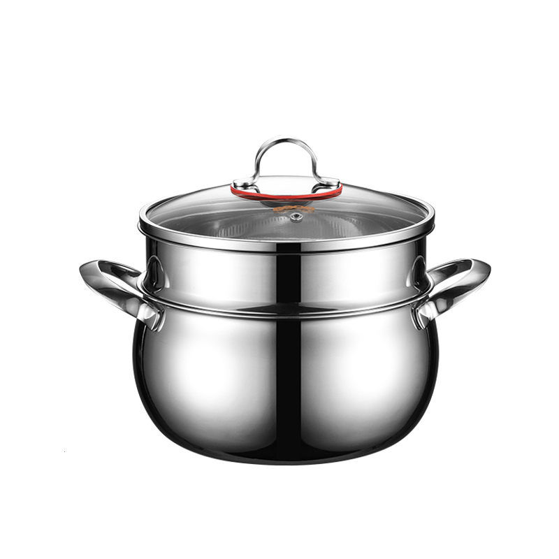 Drum Steamer  Pot with Semi-Circular Handles