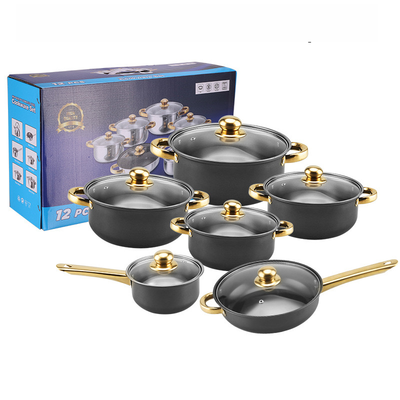 tube handle cookware set 12pcs | Color Options | Color Options