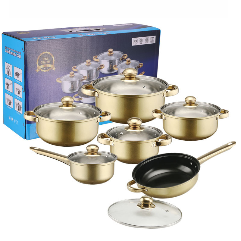 tube handle cookware set 12pcs | Color Options | Color Options