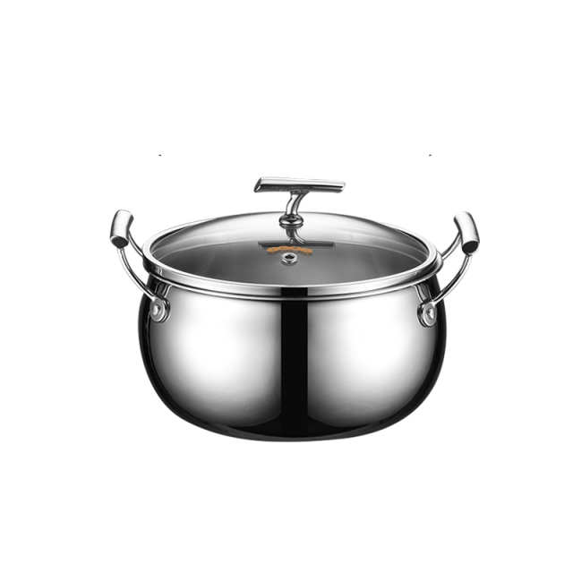 Drum Soup Pot with Branch-Shaped Handles