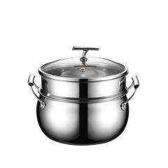 Drum Steamer Pot with Branch-Shaped Handles